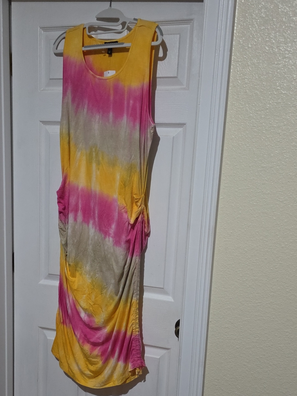 Jessica Simpson "Tessie" Yellow‎ Pink Tie-Dye Maxi Dress